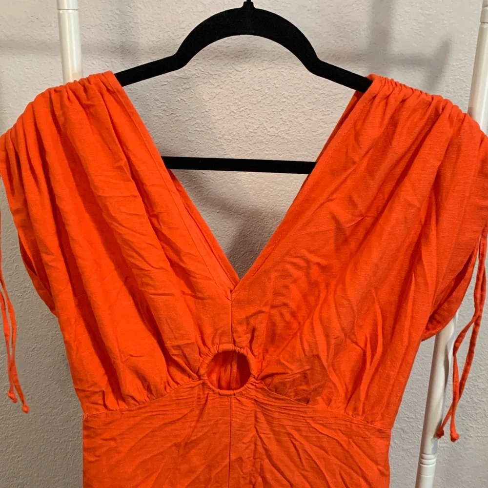 Sincerely Jules Vibrant Orange‎ Midi Dress